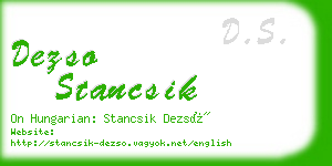 dezso stancsik business card